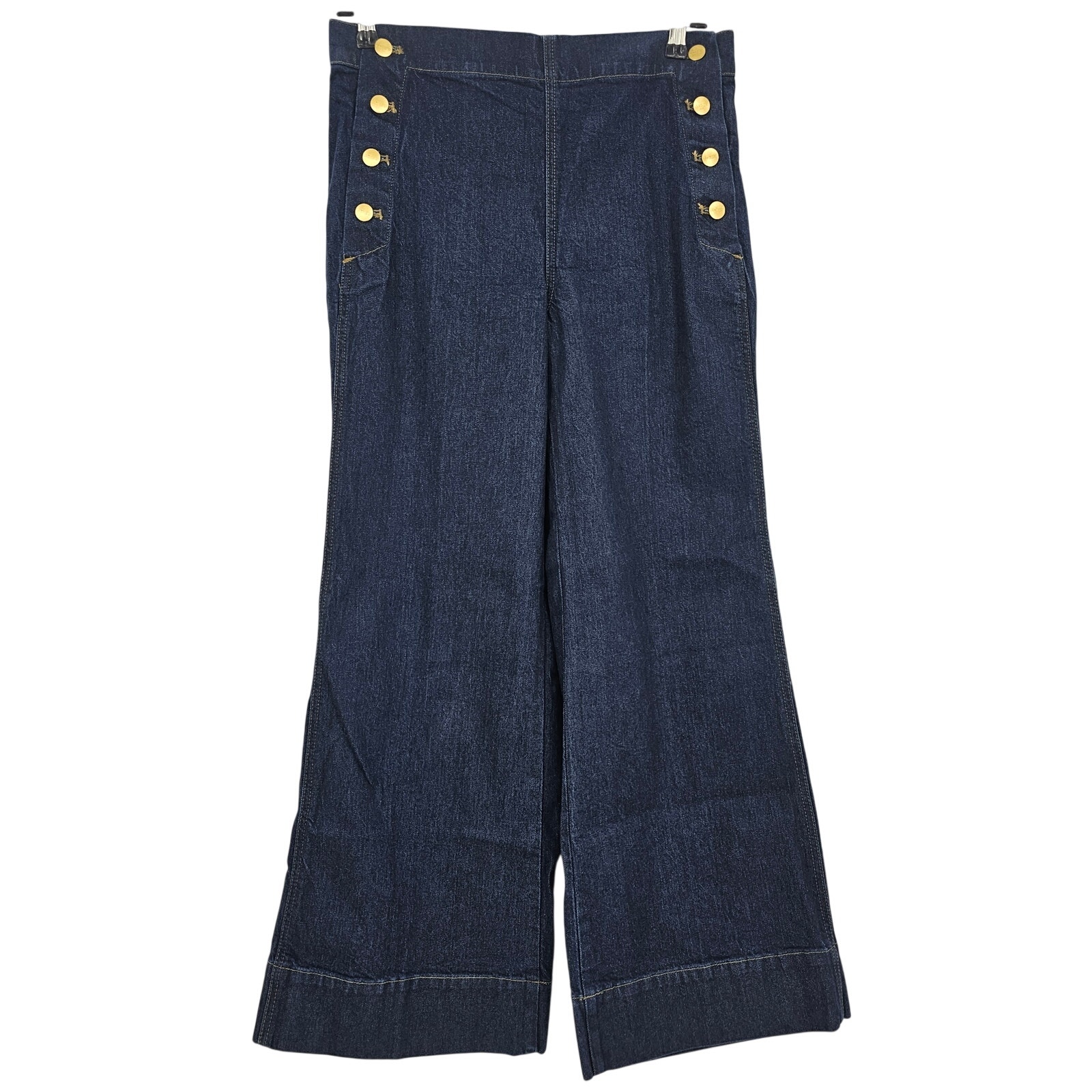 J. Crew Womans Size 27 Petite 1996 Sailor Denim Jean Trouser Dark Blue Cc573 New